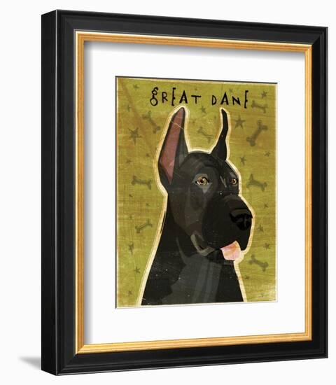 Great Dane (Black)-John W^ Golden-Framed Art Print