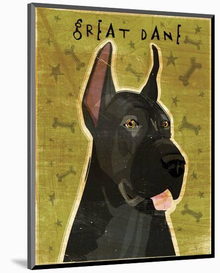 Great Dane (Black)-John W^ Golden-Mounted Art Print