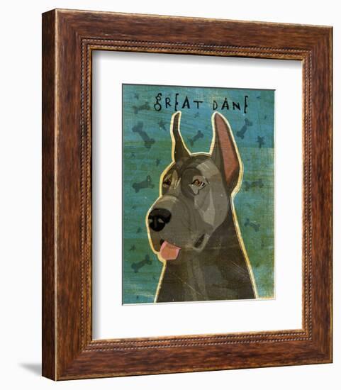 Great Dane (Blue)-John W^ Golden-Framed Art Print