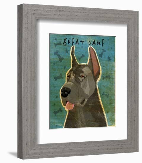 Great Dane (Blue)-John W^ Golden-Framed Art Print