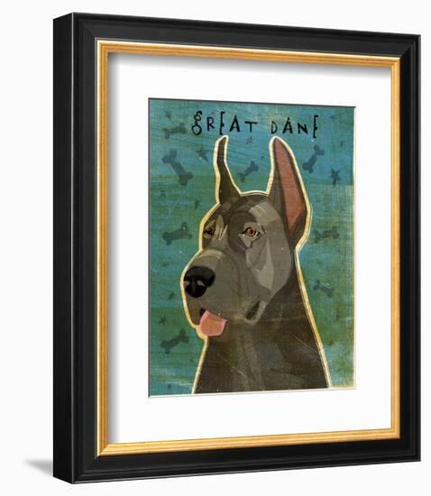 Great Dane (Blue)-John W^ Golden-Framed Art Print