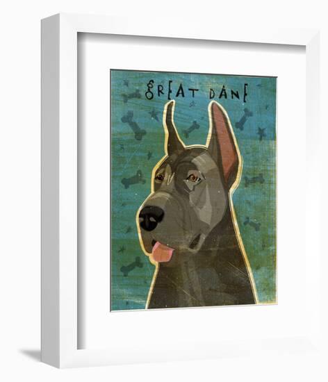 Great Dane (Blue)-John W^ Golden-Framed Art Print