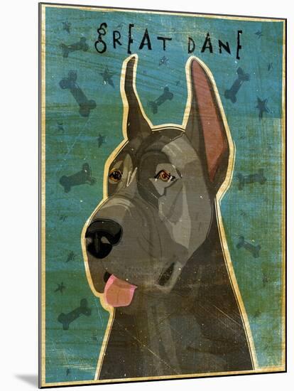 Great Dane Blue-John W Golden-Mounted Giclee Print