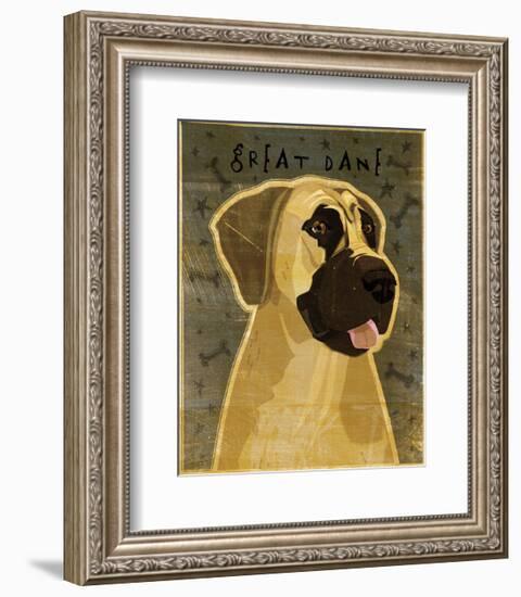 Great Dane (Fawn, no crop)-John W^ Golden-Framed Art Print