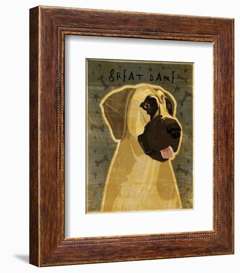 Great Dane (Fawn, no crop)-John W^ Golden-Framed Art Print