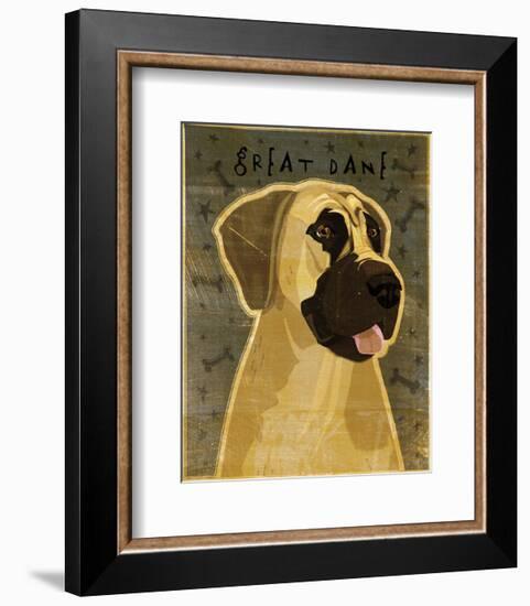 Great Dane (Fawn, no crop)-John W^ Golden-Framed Art Print