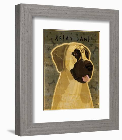 Great Dane (Fawn, no crop)-John W^ Golden-Framed Art Print