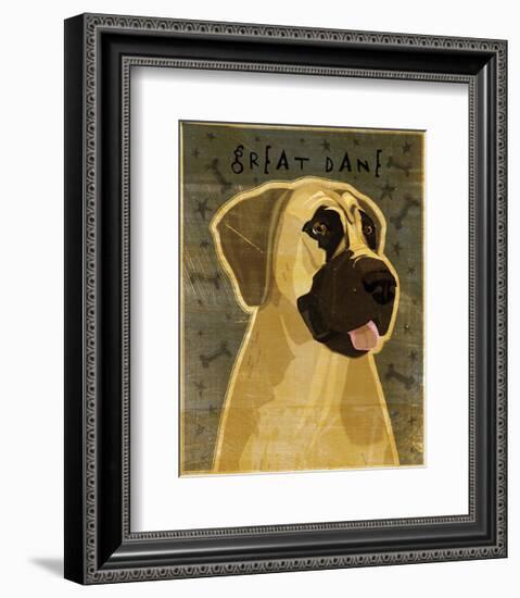 Great Dane (Fawn, no crop)-John W^ Golden-Framed Art Print