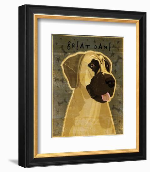 Great Dane (Fawn, no crop)-John W^ Golden-Framed Art Print