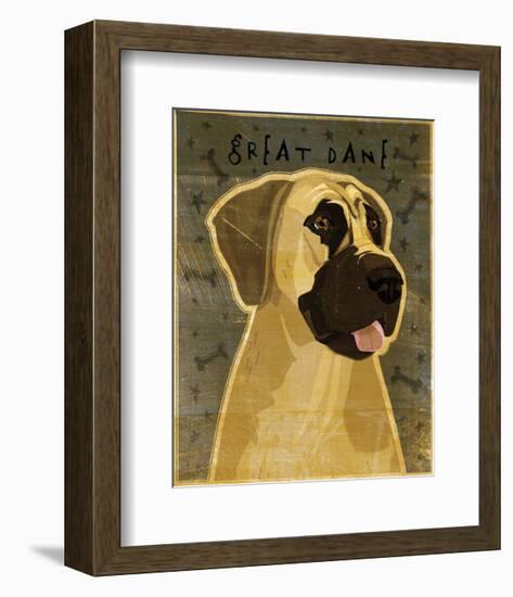 Great Dane (Fawn, no crop)-John W^ Golden-Framed Art Print