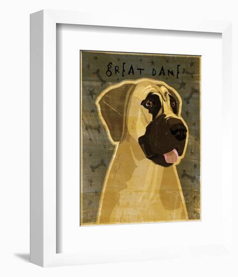 Great Dane (Fawn, no crop)-John W^ Golden-Framed Art Print