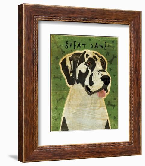 Great Dane (Harlequin, no crop)-John Golden-Framed Giclee Print