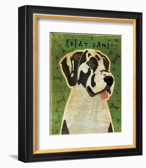 Great Dane (Harlequin, no crop)-John Golden-Framed Giclee Print