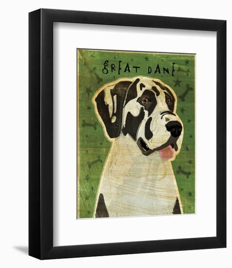 Great Dane (Harlequin, no crop)-John W^ Golden-Framed Art Print