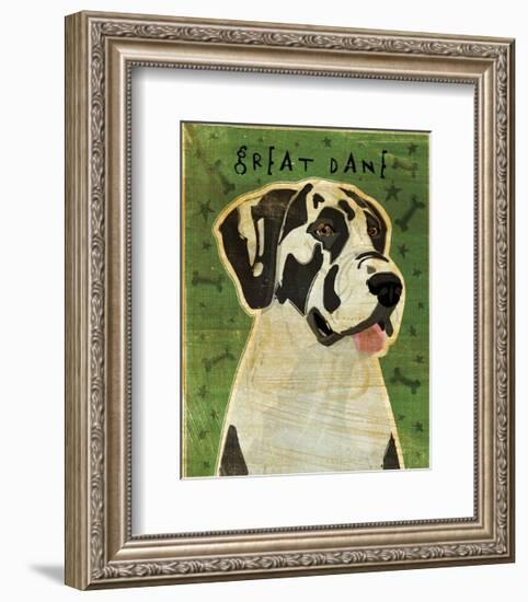 Great Dane (Harlequin, no crop)-John W^ Golden-Framed Art Print