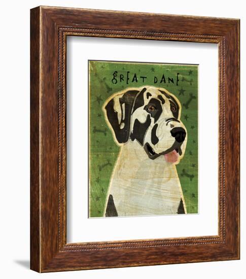 Great Dane (Harlequin, no crop)-John W^ Golden-Framed Art Print