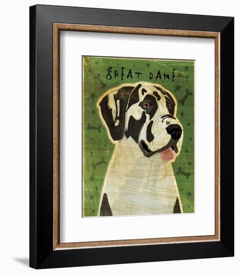 Great Dane (Harlequin, no crop)-John W^ Golden-Framed Art Print