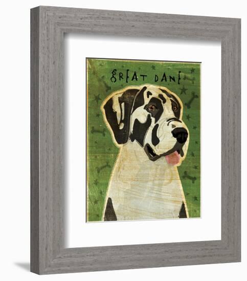 Great Dane (Harlequin, no crop)-John W^ Golden-Framed Art Print