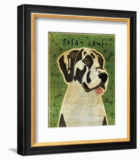 Great Dane (Harlequin, no crop)-John W^ Golden-Framed Art Print