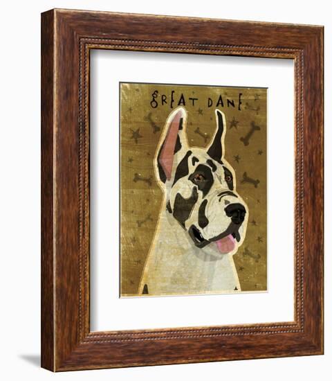 Great Dane (Harlequin)-John W^ Golden-Framed Art Print