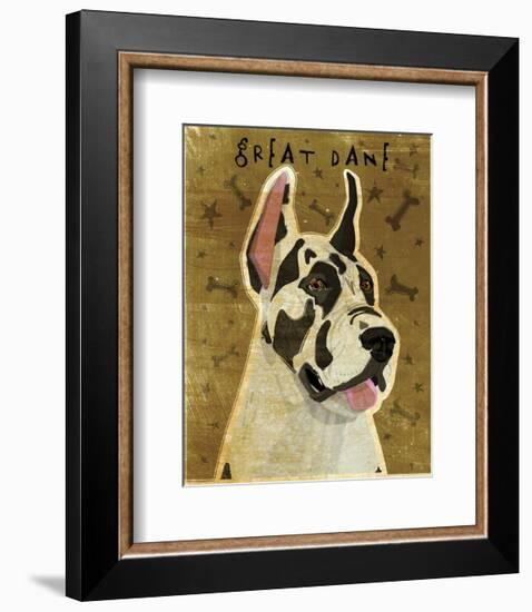 Great Dane (Harlequin)-John W^ Golden-Framed Art Print