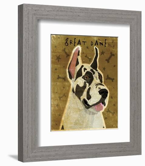 Great Dane (Harlequin)-John W^ Golden-Framed Art Print