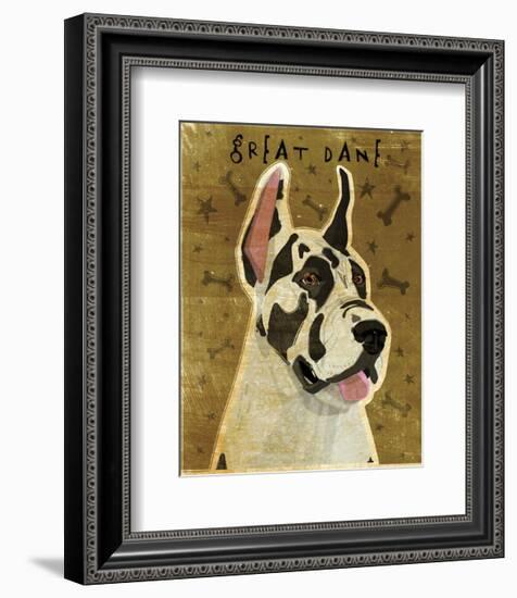 Great Dane (Harlequin)-John W^ Golden-Framed Art Print