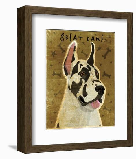 Great Dane (Harlequin)-John W^ Golden-Framed Art Print