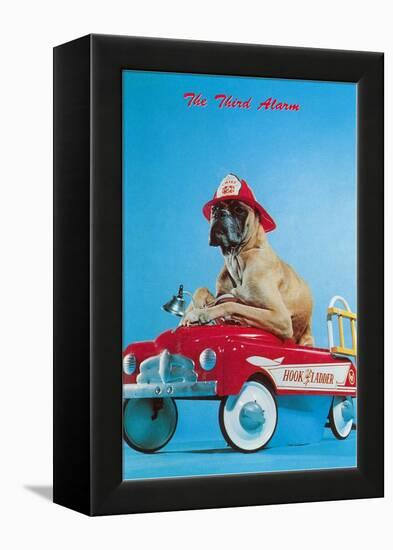 Great Dane in Toy Fire Wagon, Third Alarm-null-Framed Stretched Canvas