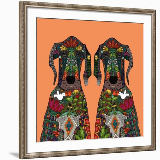 Great Dane Love Tangerine-Sharon Turner-Framed Art Print