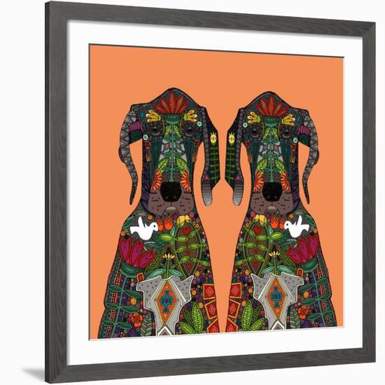 Great Dane Love Tangerine-Sharon Turner-Framed Art Print