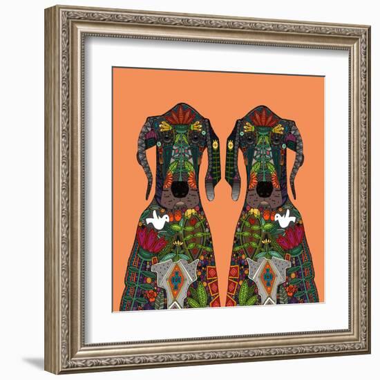 Great Dane Love Tangerine-Sharon Turner-Framed Art Print