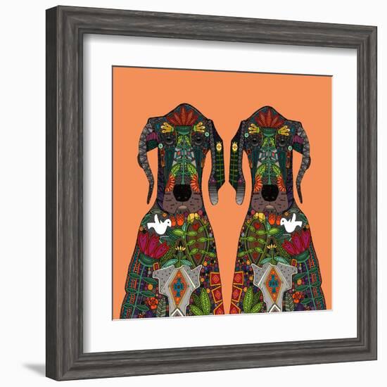 Great Dane Love Tangerine-Sharon Turner-Framed Art Print