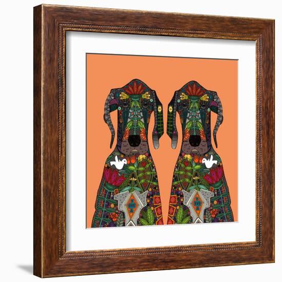 Great Dane Love Tangerine-Sharon Turner-Framed Art Print