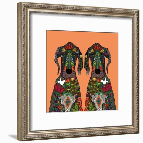 Great Dane Love Tangerine-Sharon Turner-Framed Art Print