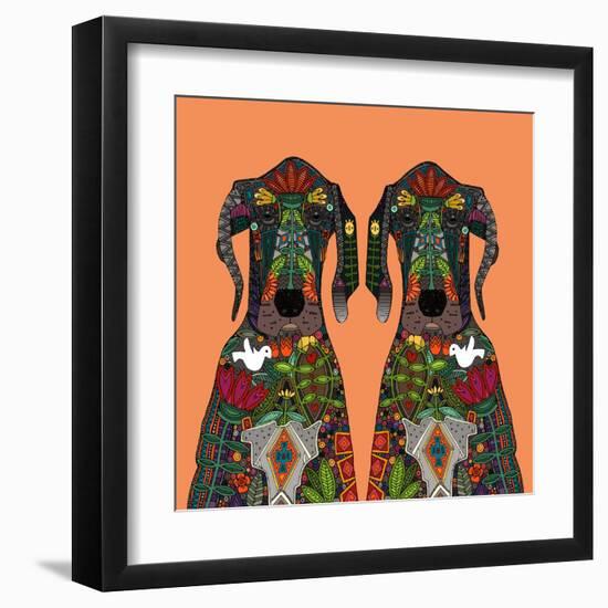 Great Dane Love Tangerine-Sharon Turner-Framed Art Print