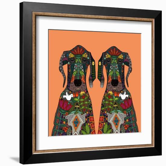 Great Dane Love Tangerine-Sharon Turner-Framed Art Print