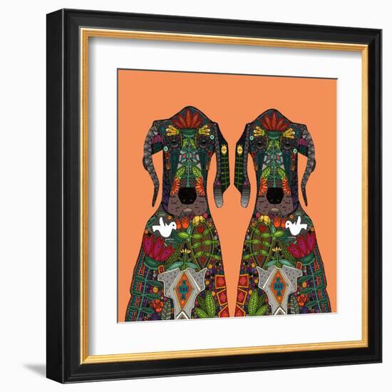 Great Dane Love Tangerine-Sharon Turner-Framed Art Print