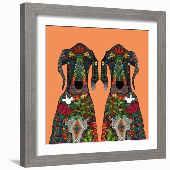 Great Dane Love Tangerine-Sharon Turner-Framed Art Print