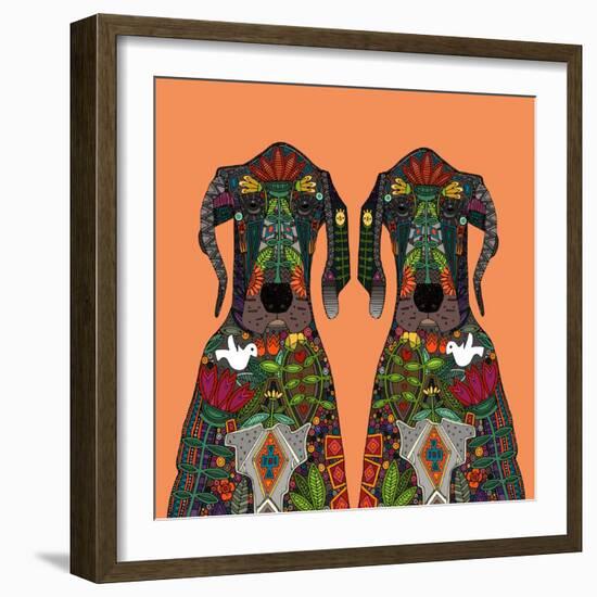 Great Dane Love Tangerine-Sharon Turner-Framed Art Print