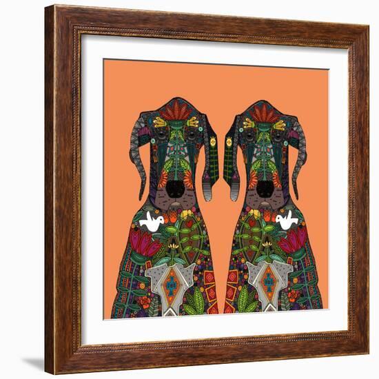 Great Dane Love Tangerine-Sharon Turner-Framed Art Print