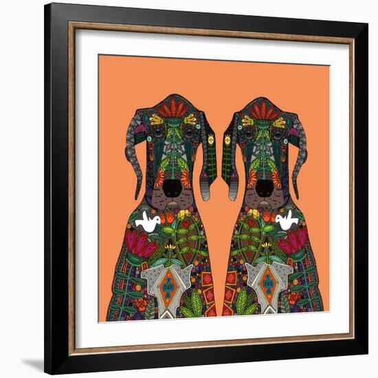 Great Dane Love Tangerine-Sharon Turner-Framed Art Print