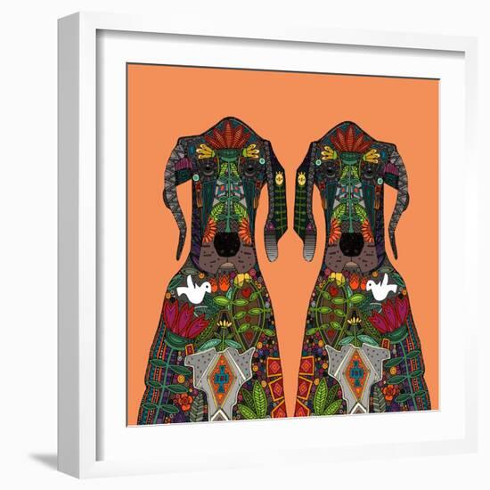 Great Dane Love Tangerine-Sharon Turner-Framed Art Print