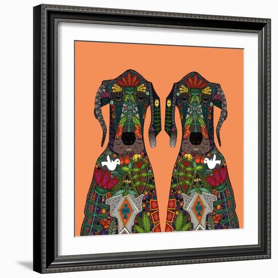 Great Dane Love Tangerine-Sharon Turner-Framed Art Print