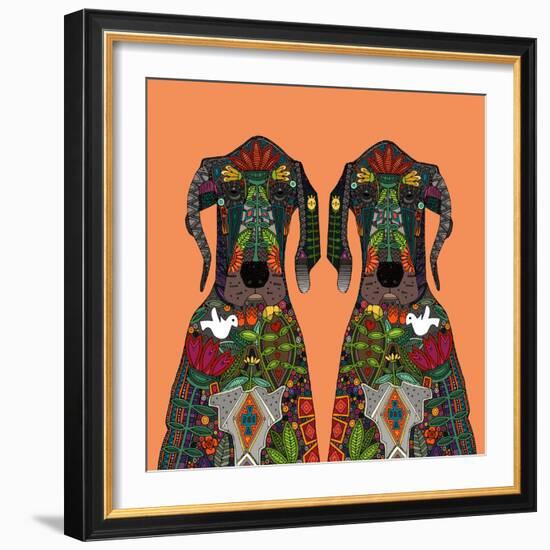 Great Dane Love Tangerine-Sharon Turner-Framed Art Print