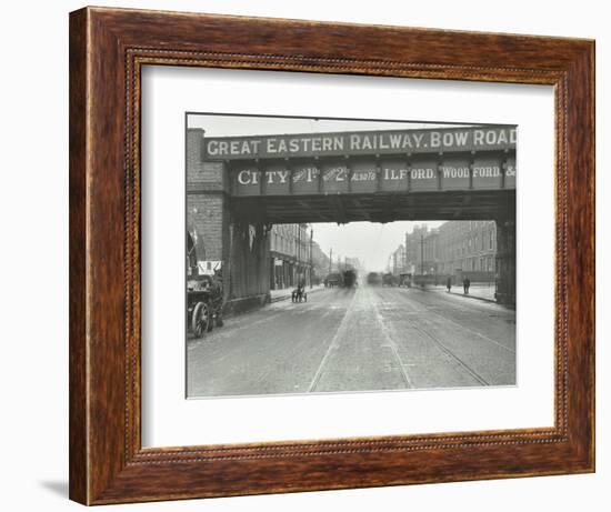 Great Eastern Railway Bridge over the Bow Road, Poplar, London, 1915-null-Framed Photographic Print