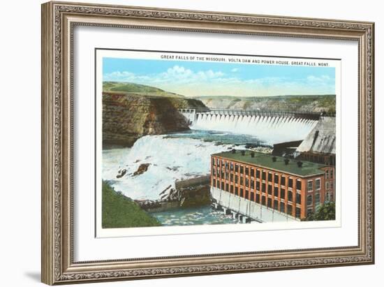 Great Falls, Volta Dam, Montana-null-Framed Art Print