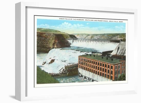 Great Falls, Volta Dam, Montana-null-Framed Art Print