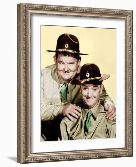 GREAT GUNS, from left: Oliver Hardy, Stan Laurel [aka Laurel and Hardy], 1941.-null-Framed Photo