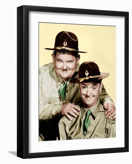 GREAT GUNS, from left: Oliver Hardy, Stan Laurel [aka Laurel and Hardy], 1941.-null-Framed Photo